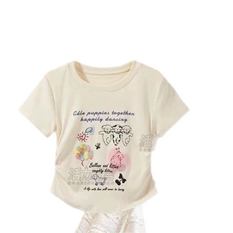 Children's set, summer cartoon uniform, Korean style, western style, with short sleeve