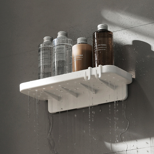 Japanese-style hole-free bathroom shelf storage rack drain rack wall-mounted sink tray storage shelf