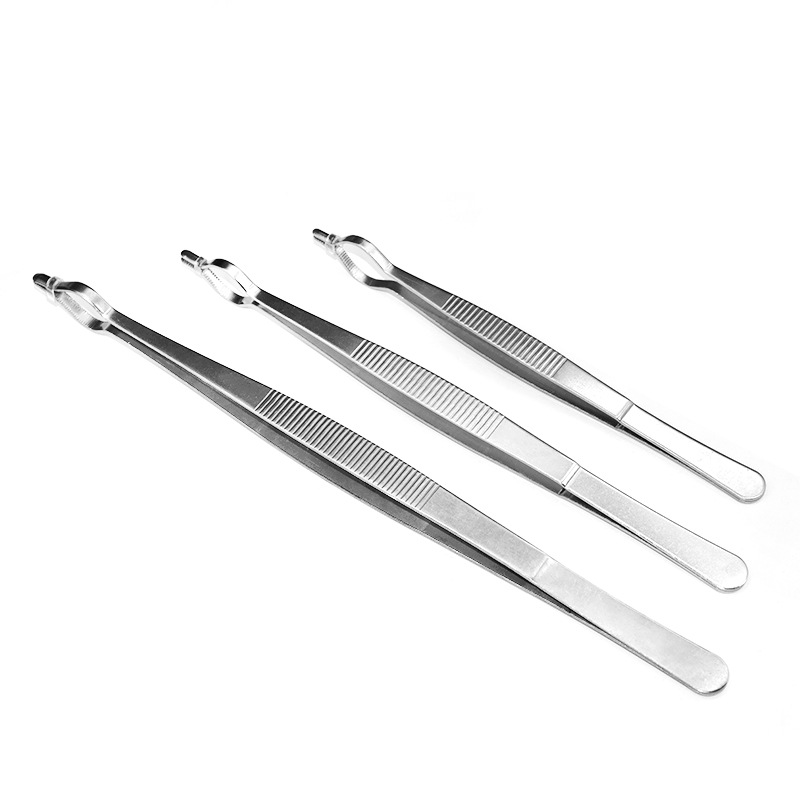 Pinzas redondas de acero inoxidable para experimentos de física, pinzas extendidas para tubos de ensayo, pinzas de cabeza redonda, resistentes a altas temperaturas, pinzas de enseñanza