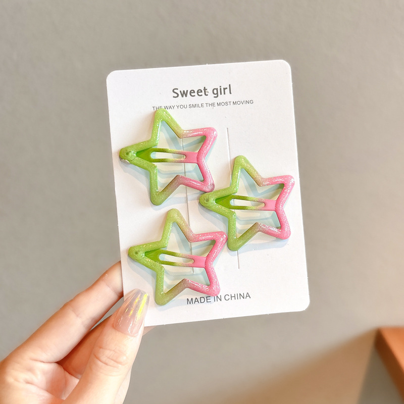 Pin de cabello de color estrella de pentacos pin de cabello de niñas pin de cabello lateral pin de cabello de dopamina pin de cabello pin BB pin