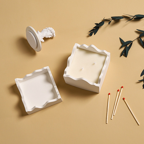 New scented candle creative shape square plaster diffuser candle gift box home office gift scented candle