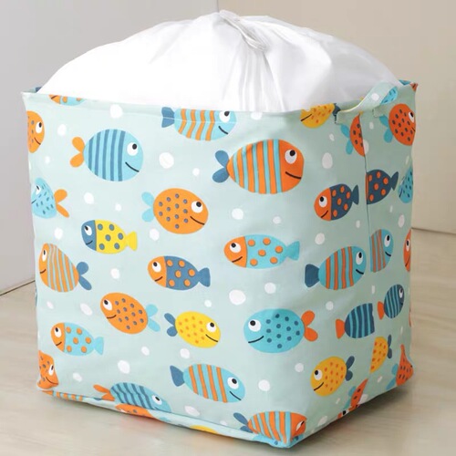 Giant messy clothes storage basket foldable toy storage box drawstring dirty clothes bin moving clothes bedding storage bag