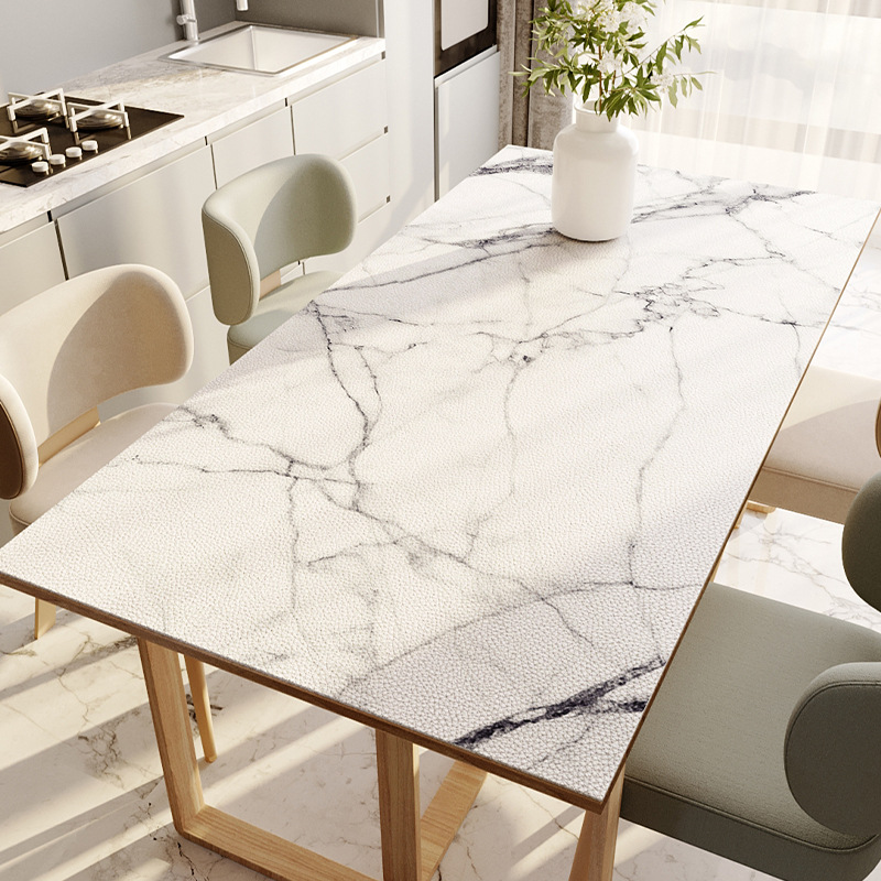 흰색 대리석 가죽 테이블 매트