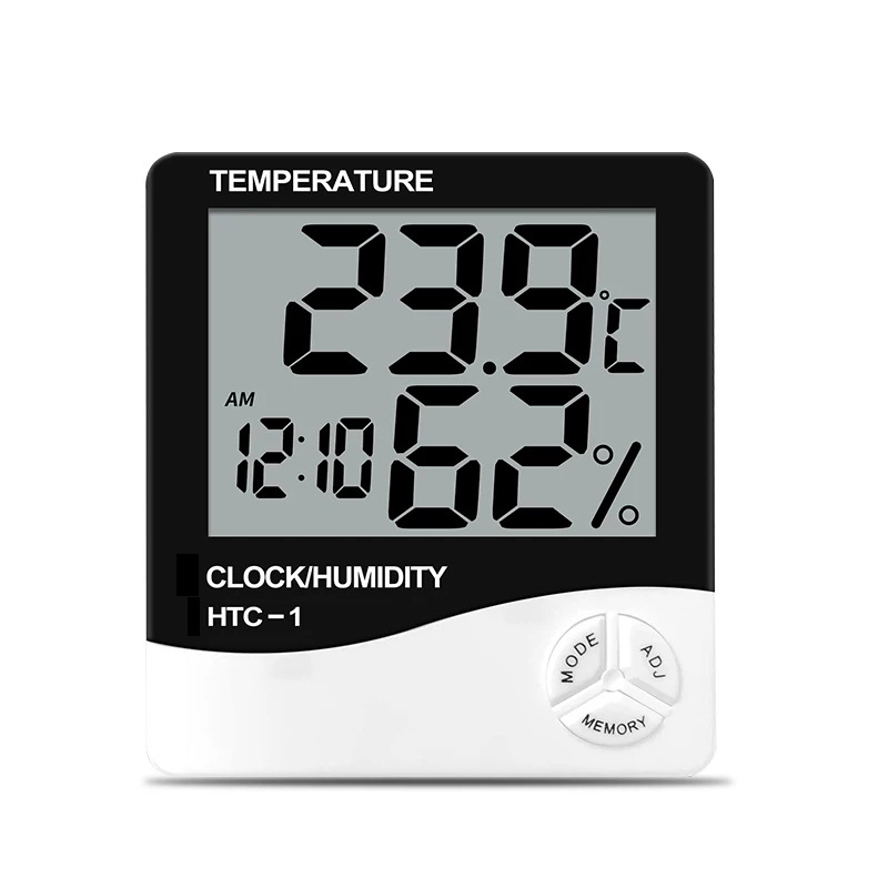 温湿度计HTC-1 家用大屏幕数显温湿度计 电子温湿度计 湿度计闹钟