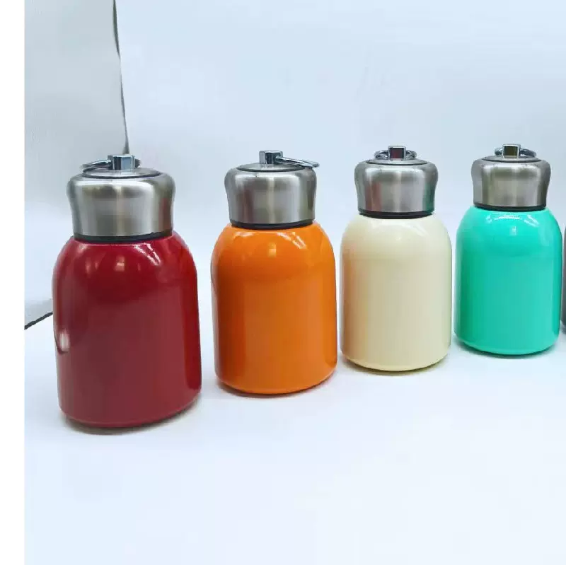 小胖丁水杯迷你便携式时尚手提礼品杯网红款小容量吊环大肚保温杯