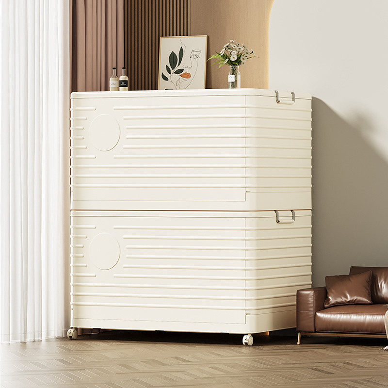 Foldable Storage Box, Installation-Free Household Storage Box, Sundries, Toys, Clothing, Books, Plastic Storage Box with Lid