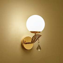 壁灯卧室床头灯简约现代密封防蚊尘北欧轻奢客厅背景led墙壁灯