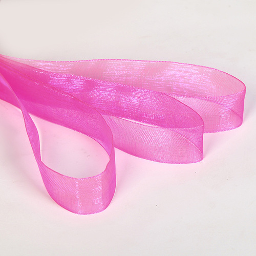 Wholesale transparent packaging ribbons, small fragrance gift box ribbons, colorful overlay floral ribbons, snow gauze ribbons