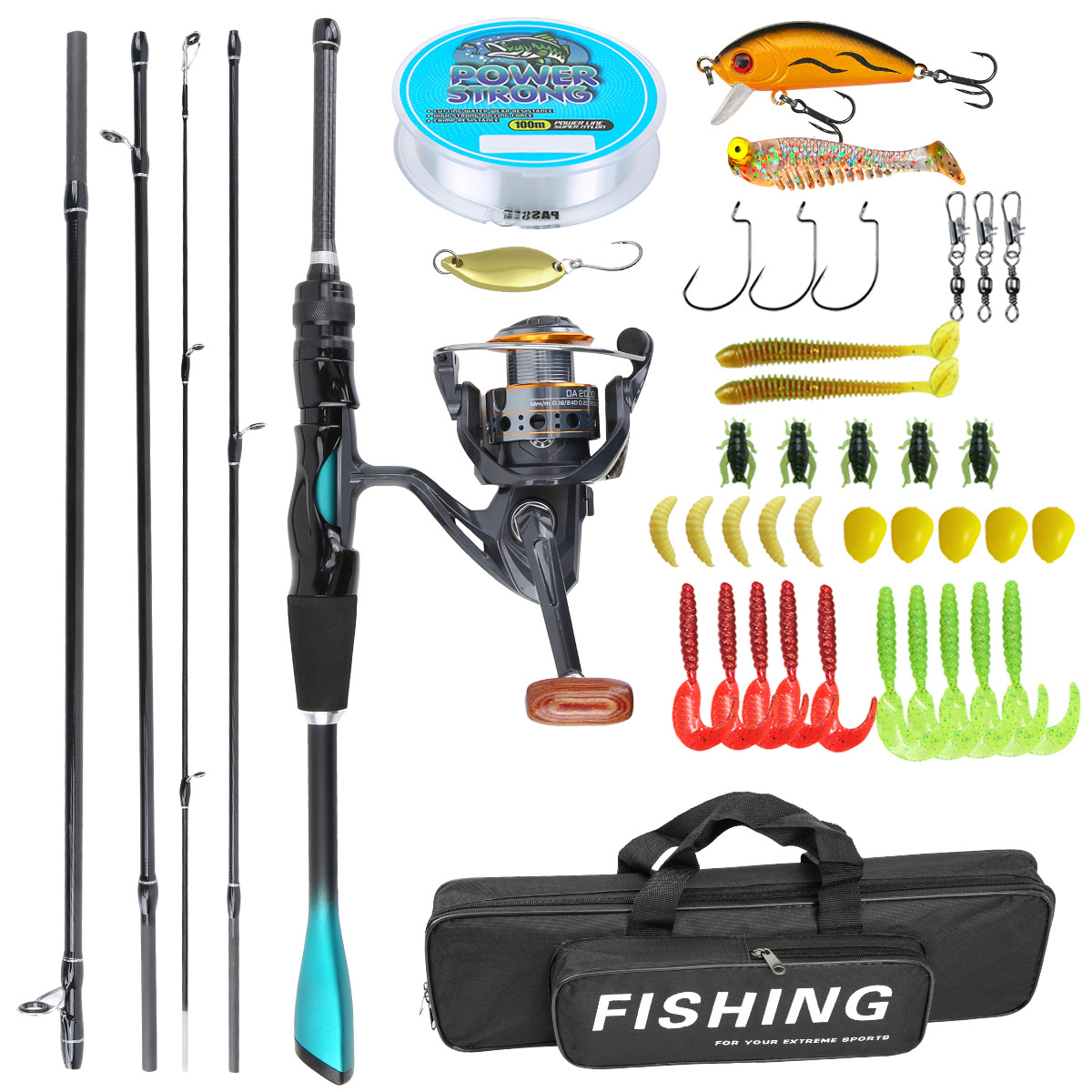 1.8M high-carbon fishing rod, ultra-light and ultra-hard lure fishing gear, complete set of micro-fishing rods, cross-border wholesale tiktok