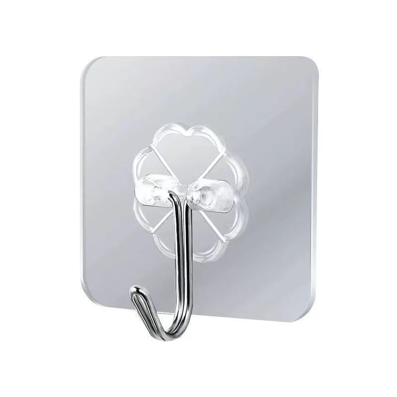 Gancho Adhesivo fuerte Gancho transparente para pared Gancho sin agujeros Gancho sin costuras Gancho de cocina de baño de carga fuerte sin costuras
