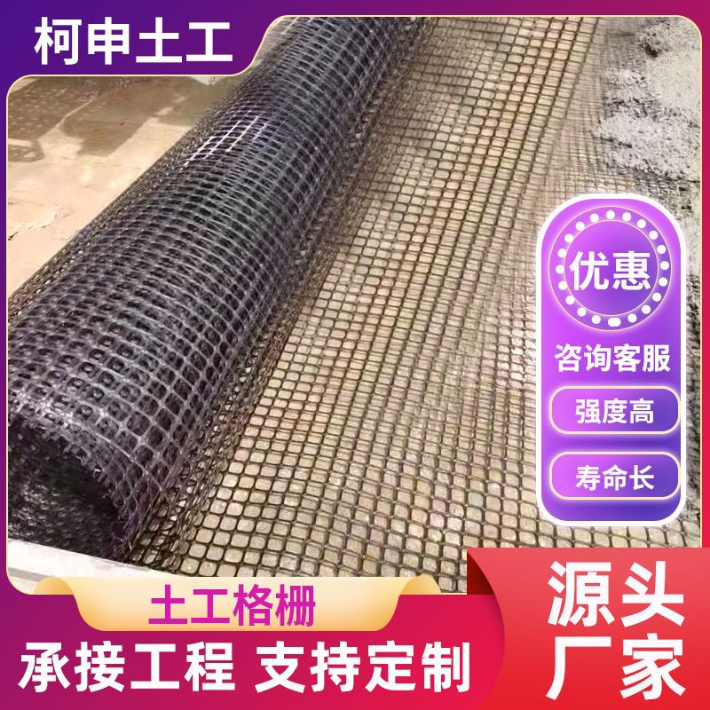 地铁公路路基加筋加固单双向拉伸塑料土工格栅聚酯PET护坡固土网