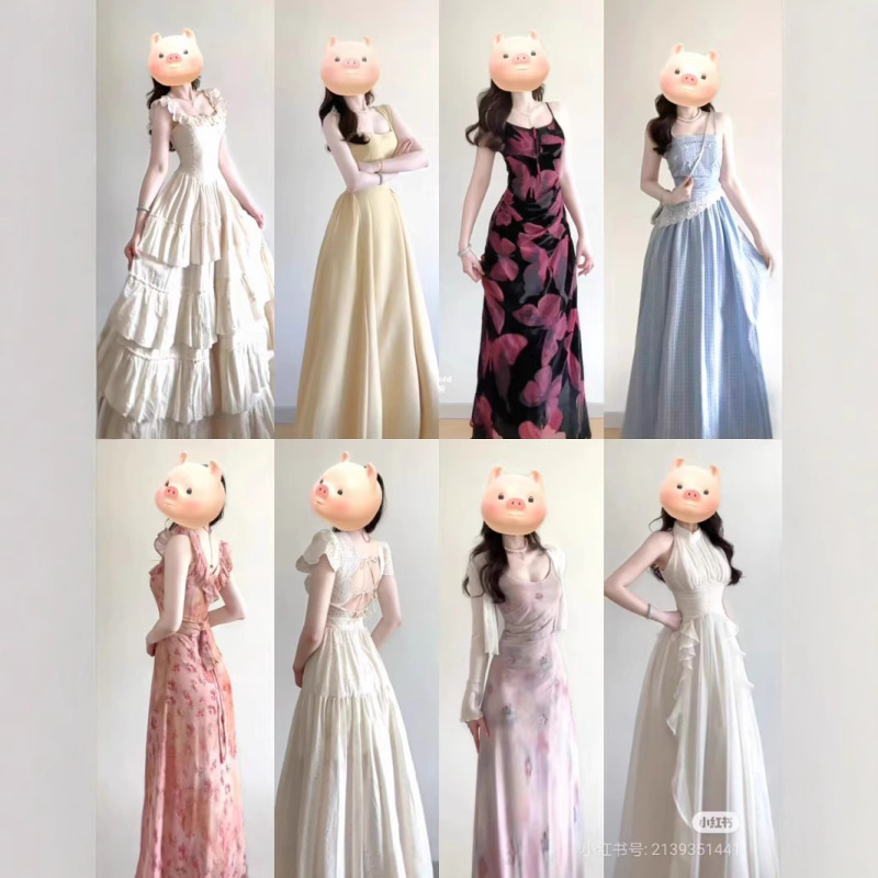夏の新しいスタイルの女性のカラフルなドレス女性の夏のハイエンドガールロングスカート卸売供給さまざまなスタイル|undefined