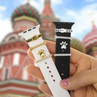 Аксессуары для умных часов подходят для часов applewatch с декоративным кольцом Силиконовый ремешок для ногтей Декоративная комбинация