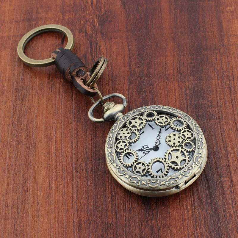 Retro pocket watch with gears