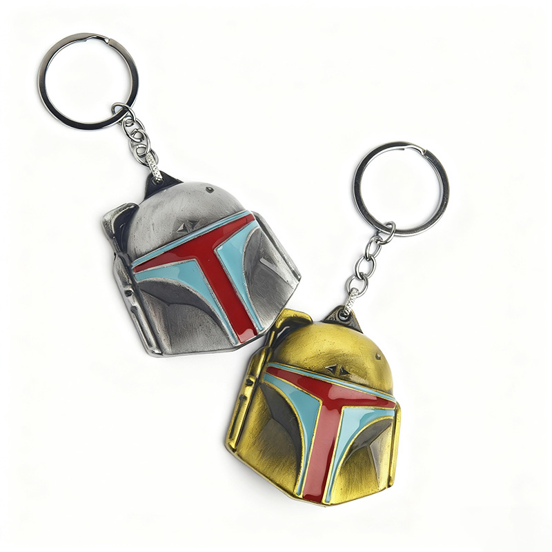 Star Wars bobbaffet casco llavero de aleación bolsos de automóviles llavero colgante