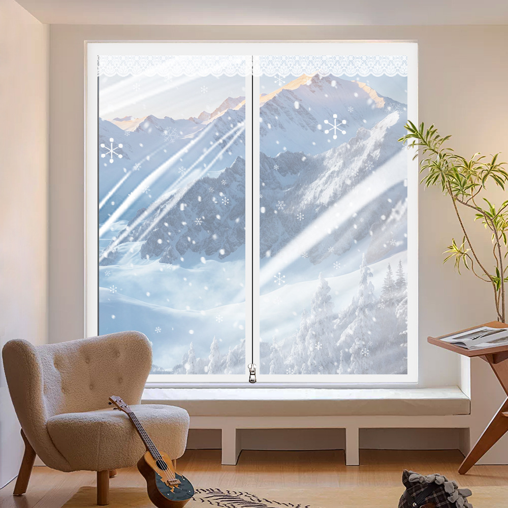 invierno cortina de aislamiento térmico a prueba de viento ventana de sellado de fugas de viento artefacto de viento tela de plástico gruesa anticongelante aislamiento frío