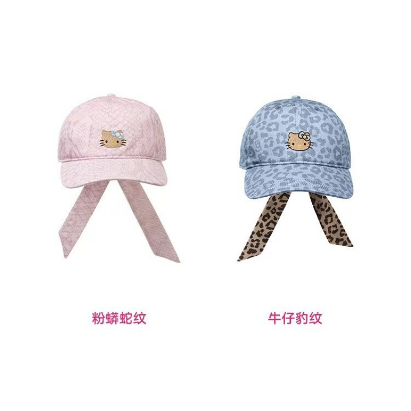 tbh野兽派家居三丽鸥Hello Kitty蝴蝶结绑带鸭舌帽户外遮阳帽子