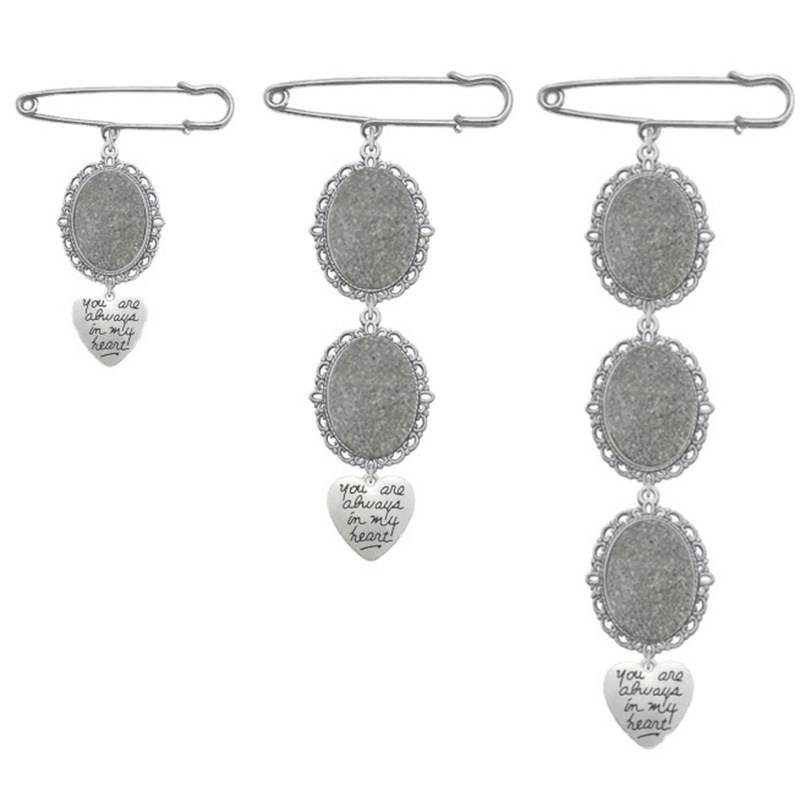 Foreign trade opening season New brooch pendant DIY family photo gem holder brooch pendant glass crystal photo frame