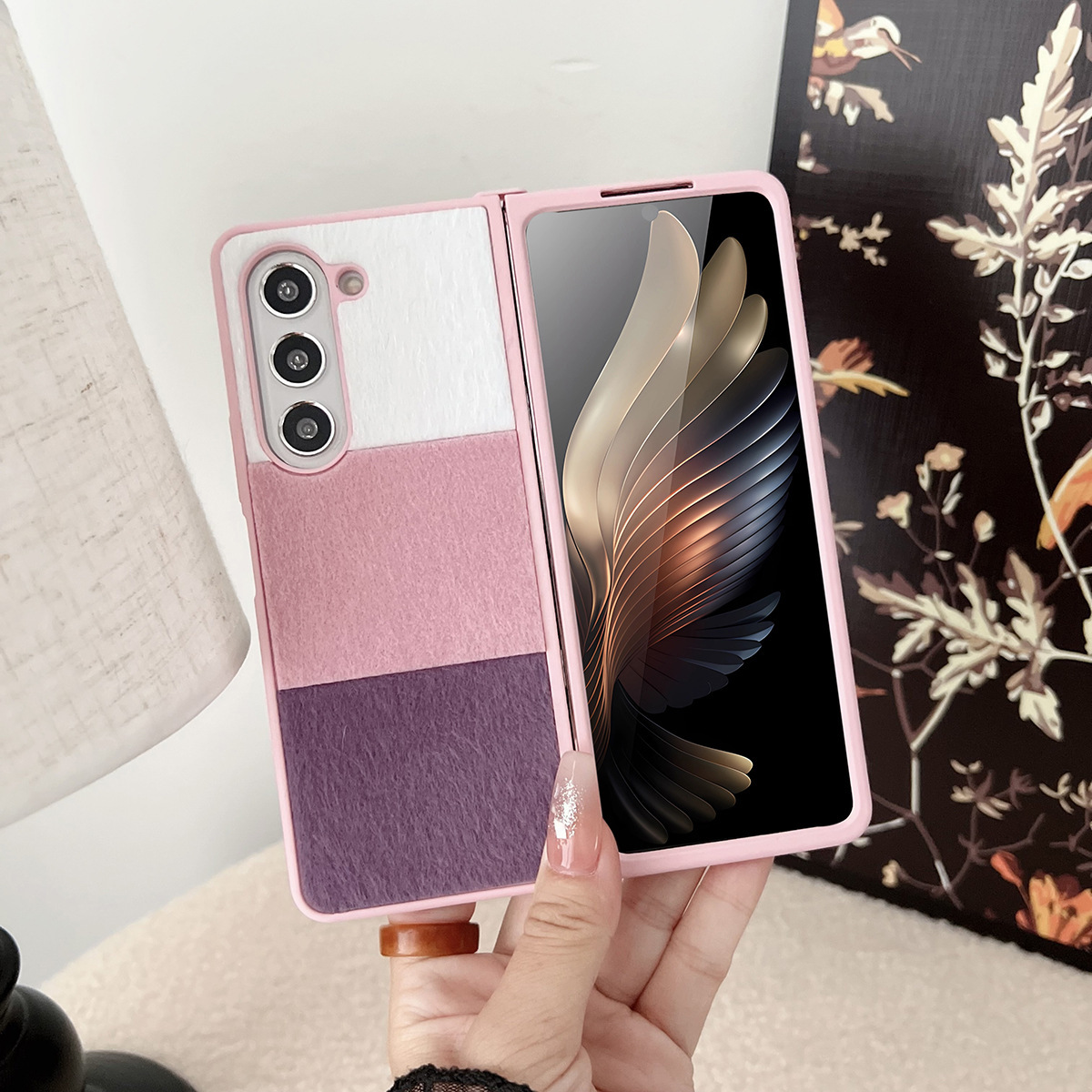 Mink Plush Silicone Phone Case For Samsung Z Fold Series_voghion.com