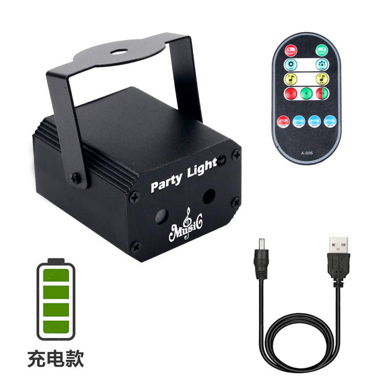 Luz láser interior pequeña lámpara de escenario inteligente luz colorida hogar KTV atmósfera disco láser flash lámpara de proyección