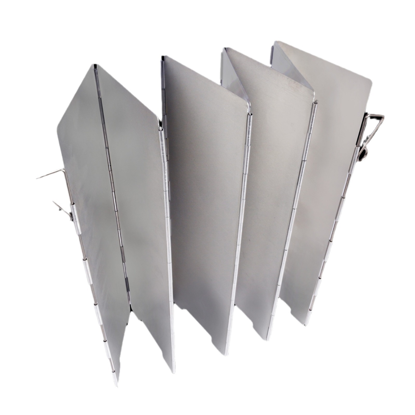 Estufa de camping al aire libre estufa parabrisas ultraligero aleación de aluminio plegable con perno parabrisas 8 unidades con bolsa de tela