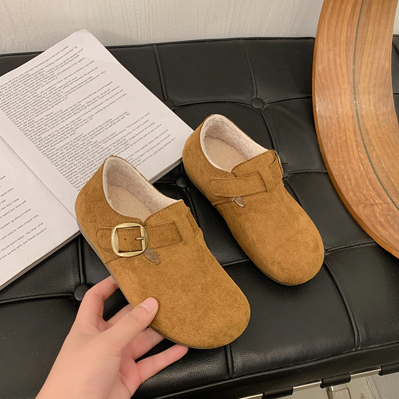 Zapatos Birken para mujeres 2026 nuevo cuero esmerilado todo incluido otoño y invierno más terciopelo grueso versátil antideslizante casual zapatos de mujer
