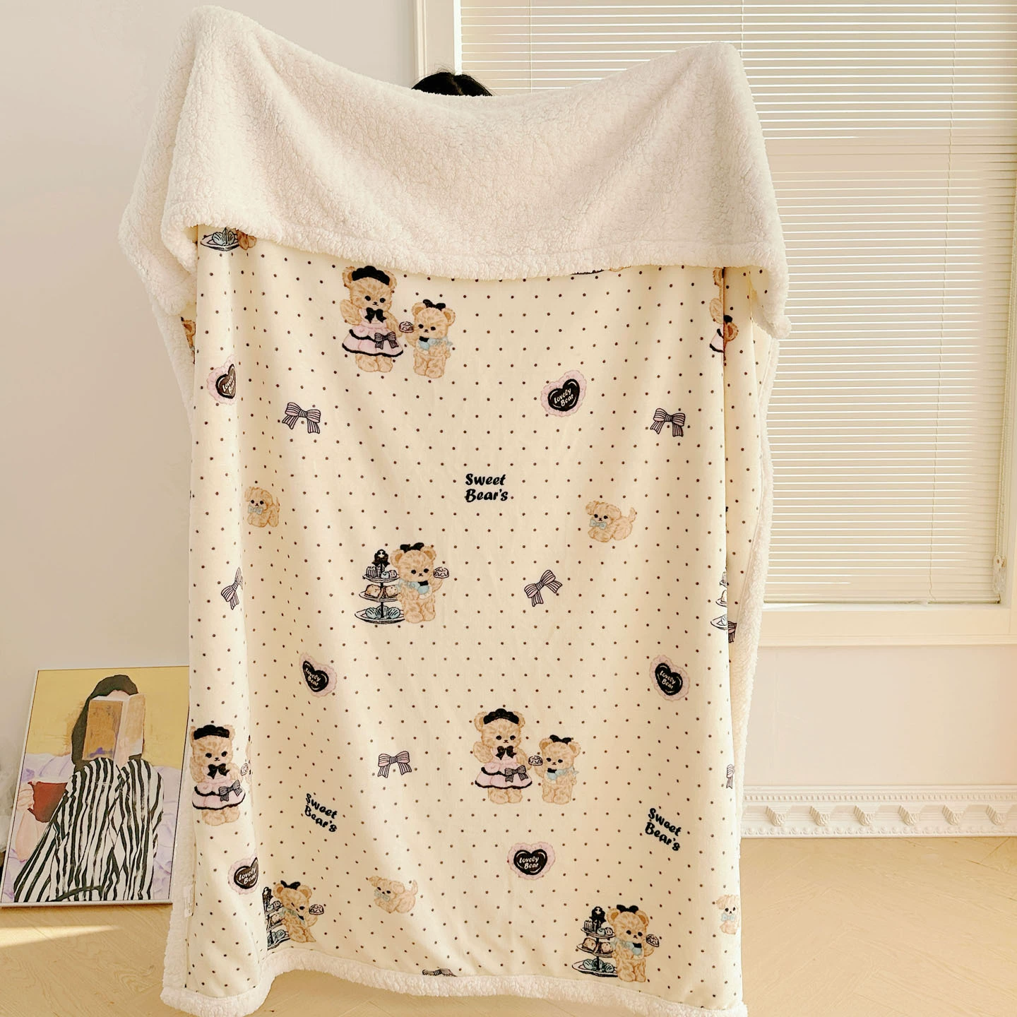 Новое Cartoon Milk Velvet Lamb Velvet Blanket Autumn and Winter Thickened Nap Blanket Office Lunch Break Air Conditioning Velvet Blanket Cover