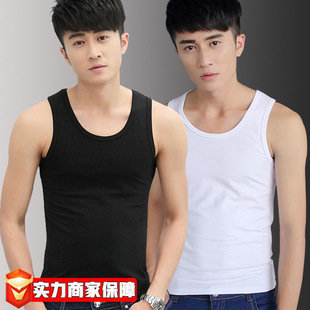 Vest men summer teen slim solid color sleeveless base shirt men outdoor fitness sports round neck top men