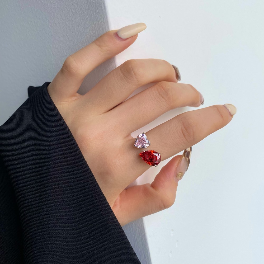 Fashion Geometric Sterling Silver Plating Zircon Rings 1 Piece