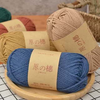 圆股棉线2mm中粗棉麻手工编织diy钩针包包帽子小森线同款空心棉线