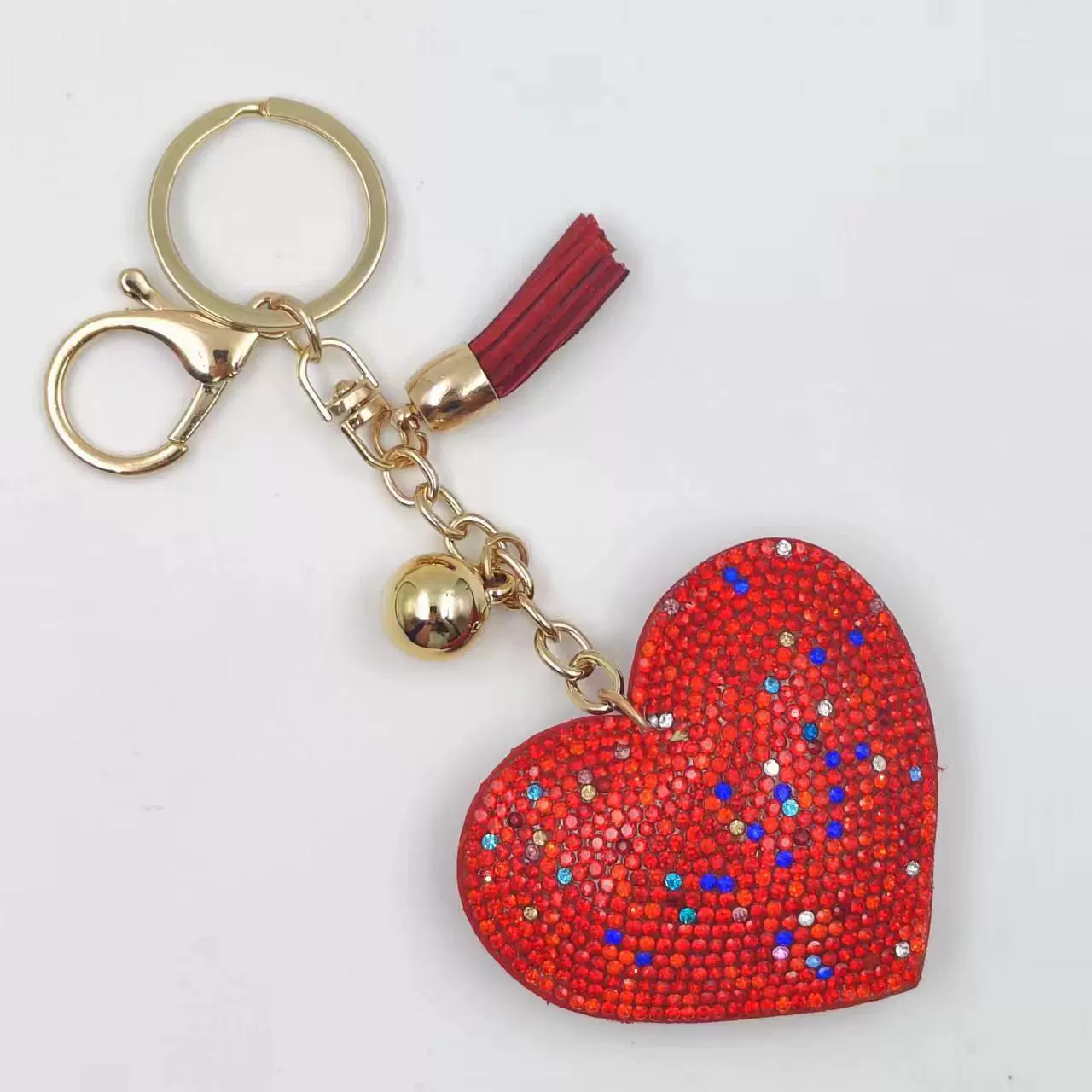 Брелок (в стиле Chanel) сердце с кисточкой, аксессуар DIY, 9×8×2 см