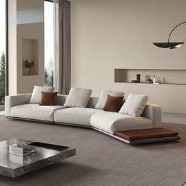 意式布艺沙发客厅大小户型组合极简约现代地平线异形沙发2023新款