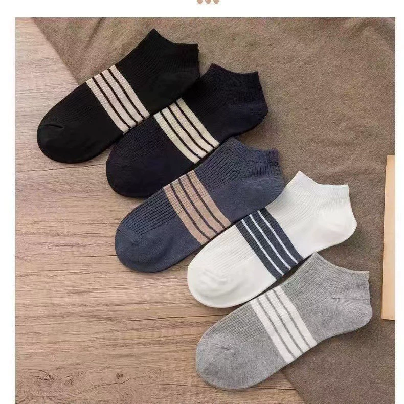 Непечатные японские носки в полоску мужские носки с короткими трубками весной и летом