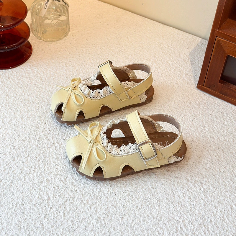 Summer shoe bag for princess, non-slip fashionable universal breathable sandals for leisure, Korean style, soft sole
