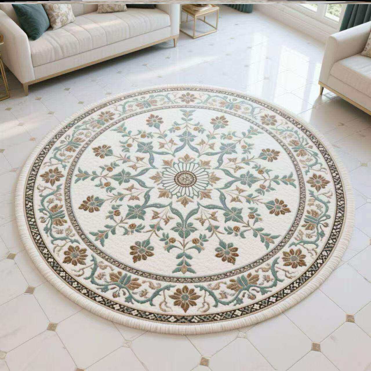 Nueva alfombra de sala de estar de loto chino, alfombra de mesa de té familiar de gran área, alfombra de cama de dormitorio fácil de cuidar