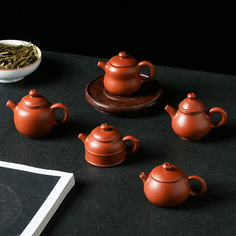 Milk tea small teapot with dry ice and smoke Internet celebrity mini pot handmade Zhu clay pot with printed logo 12 mixed