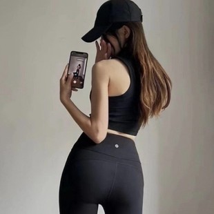 Lulu Same Style Original Groove Flared Pants High-Waisted Hip-Lifting Yoga Pilates Slimming Naked Feeling Sports Fitness