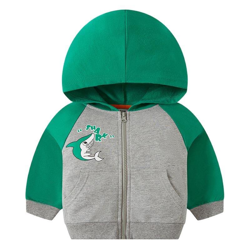 Los nuevos niños de primavera y otoño con capucha cremallera suéter de los niños con capucha casual abrigo de moda de una sola pieza de entrega