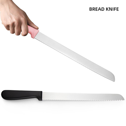 Stainless steel serrated bread knife, sliced ​​cake, sliced ​​toast, serrated bread knife without crumbs