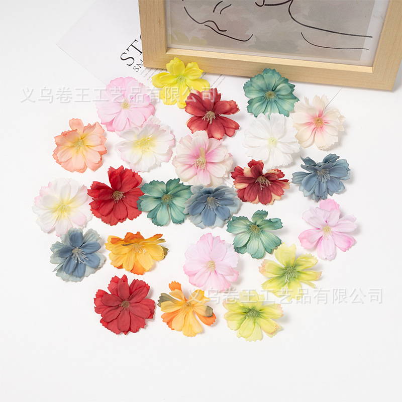 모조 5cm 매화꽃 DIY 화환 꽃꽂이 사진 소품 꽃벽 선물 상자 장식