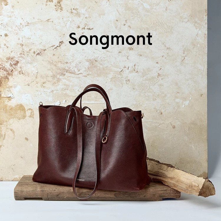 Songmont 山下裕松トレースシリーズ オープントートバッグ レディース 牛革 大容量 通勤 ショルダー ハンドバッグ|undefined