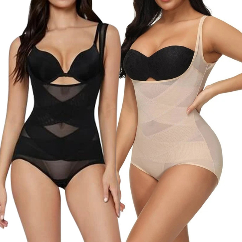 Postpartum one-piece body-shaping clothing mesh lightweight breathable abdominal chest-support body-shaping underwear women's cross-border corset