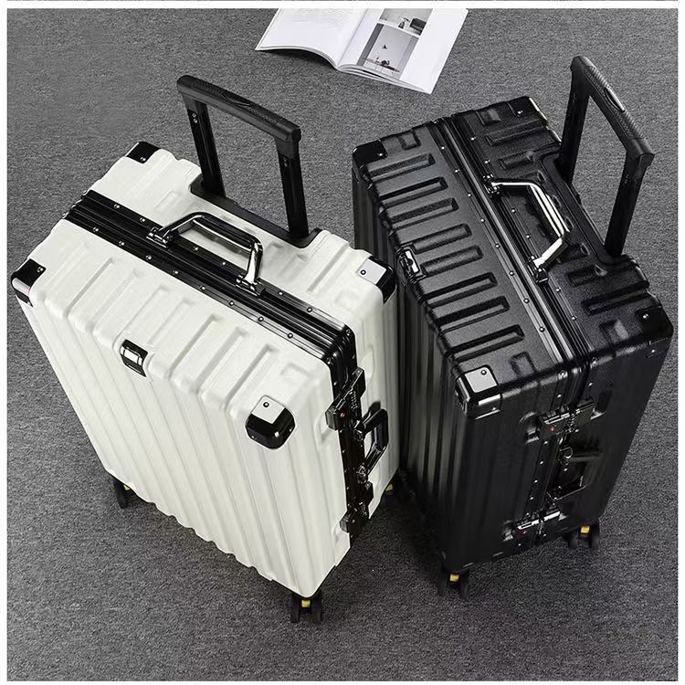 Multifunctional luggage suitcase with universal wheels, aluminum frame, telescoping handle, women's student, 20-inch travel bag, carry-on password suitcase, 24-inch
