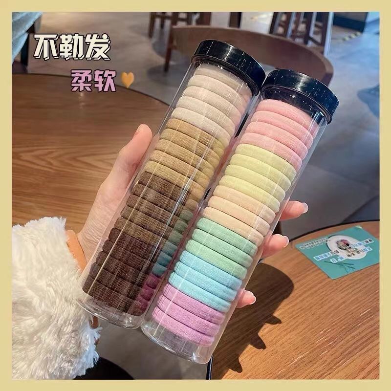 Hair Tie Rubber Band for Women, Hair Tie, Rubber Band for Girls, High Elasticity and Durable Hair Rope, Leather Sheath, Rubber Ring, Black Hair Tie