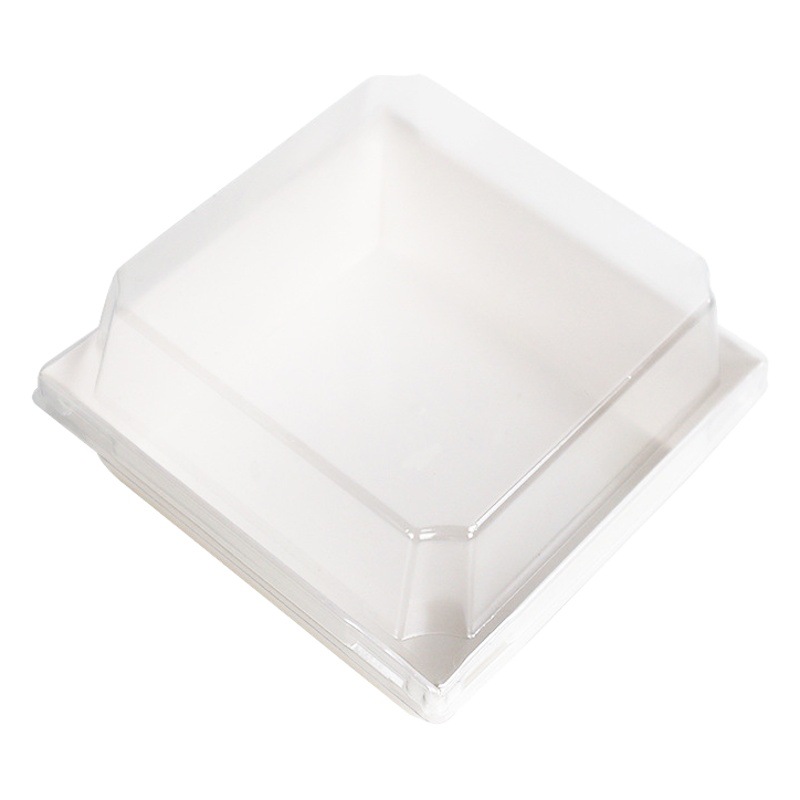 Baking nieve belleza sandwich caja de embalaje desechable papel Tapa Rectangular caja de plástico de papel