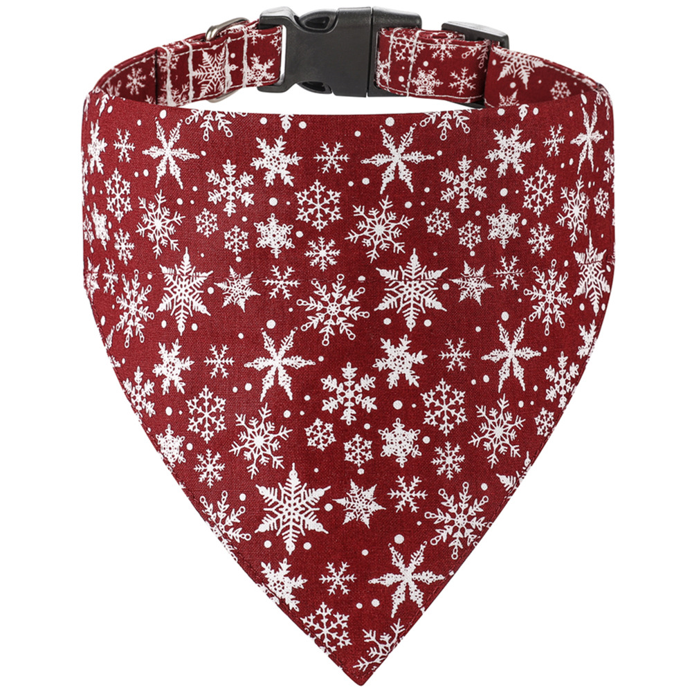 Nuevo algodón transfronterizo de nieve de Navidad collar de mascota arco desmontable collar de corbata de mascota collar de perro