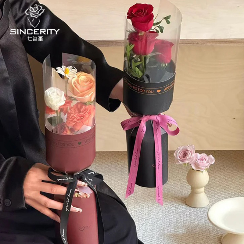 Piqueta de una pieza de pensamiento de siete colores, bolsa única, ramo pequeño, artefacto de envoltura de flores, papel de envoltura de flores, papel de envoltura de flores de ramo