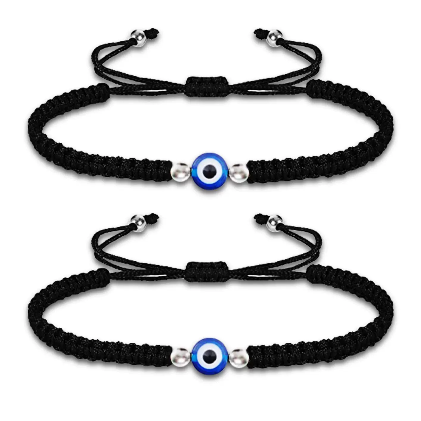 外贸热销手工编织手掌眼睛恶魔邪恶之眼幸运手链Hamsa蓝眼手链