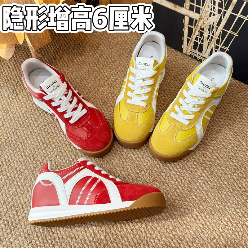 Кроссовки для тренировок из натуральной кожи Inner Height Increase 6cm в трендовом немецком стиле, эксклюзивно для Amazon, Temu, Японии, Кореи, Тайваня, TK