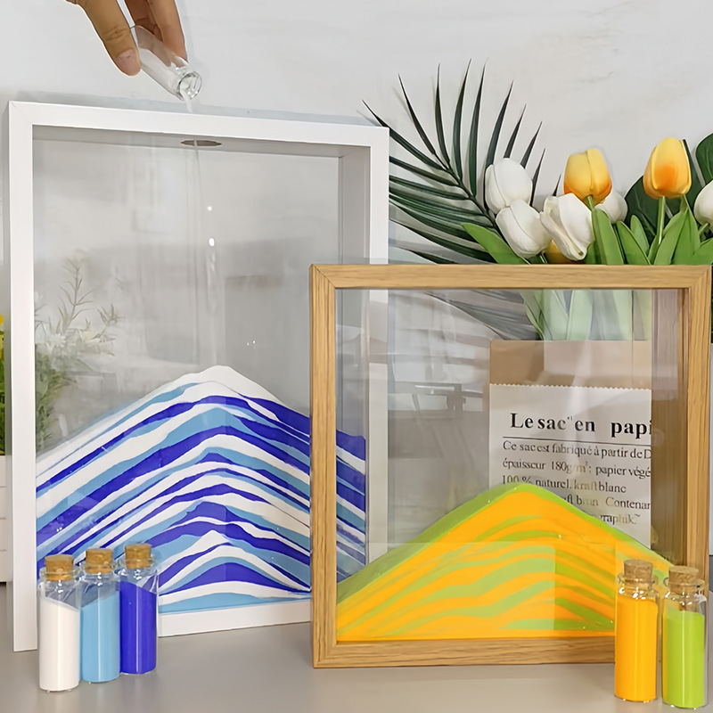Customizable Quicksand Painting Sign-In Photo Frame, Creative Decorations for Kindergarten Opening and Wedding Ceremony Settings Customizable Quicksand Painting Sign-In Photo Frame, Creative Decorations for Kindergarten Opening and Wedding Ceremony Settings